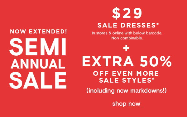Up to 50% off sale styles + $29 Sale Dresses