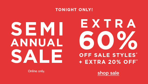 Extra 60% off sale styles + EXTRA 20% off