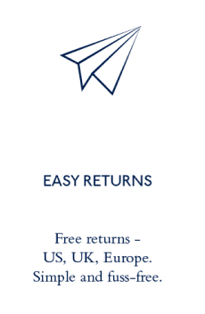EASY RETURNS Free returns - US, UK, Europe. Simple and fuss-free. 